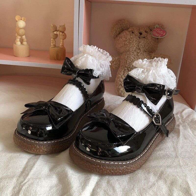 Ženske Mary Jane cipele, zaobljeni nos, PU gornji dio, srednje visoke, debeli gumeni đon, petu iznad 8 cm