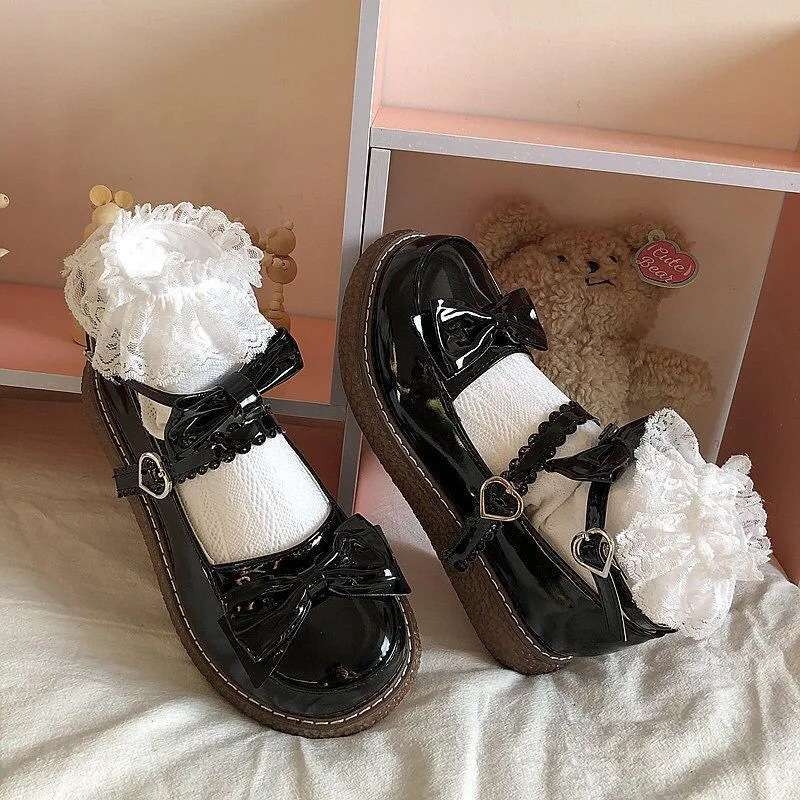 Ženske Mary Jane cipele, zaobljeni nos, PU gornji dio, srednje visoke, debeli gumeni đon, petu iznad 8 cm