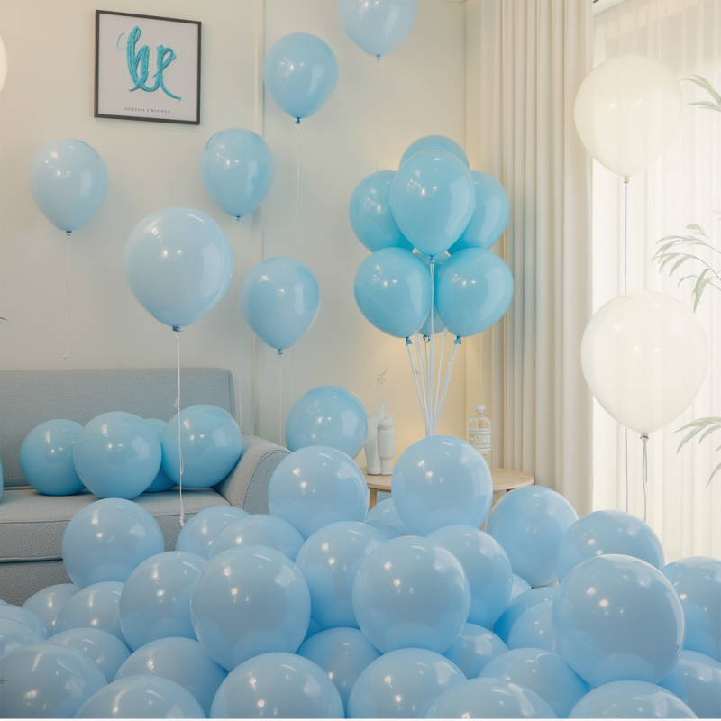 Macaron latex baloni set – dekorativni, okruglog oblika, moguć tisak logotipa, 100 komada u pakiranju