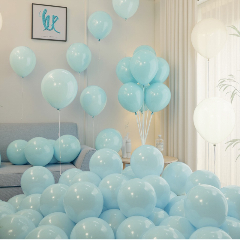 Macaron latex baloni set – dekorativni, okruglog oblika, moguć tisak logotipa, 100 komada u pakiranju