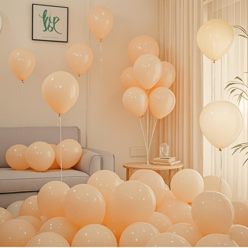 Macaron latex baloni set – dekorativni, okruglog oblika, moguć tisak logotipa, 100 komada u pakiranju