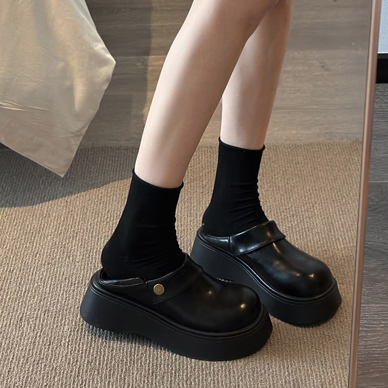 Ženske loaferice s debelim potplatom, PU gornji dio, okrugli vrh, niski đon 1–3 cm, Slip-On, gumena potplata, britanski akademski stil, casual