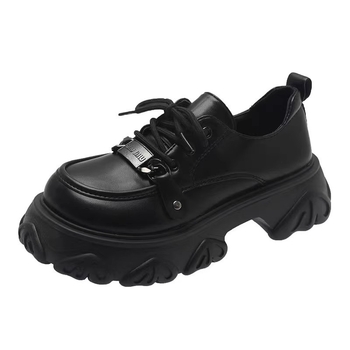 Ženski loafers, britanski stil, srednja visina pete 3–5 cm, gornji dio: Super Fiber, kopčanje šnurkama