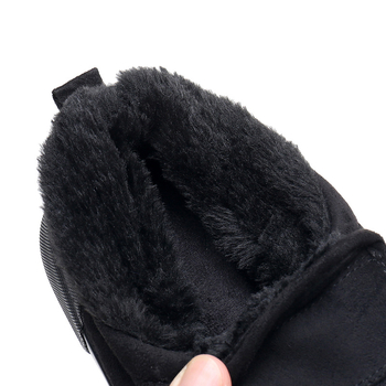 Papuci de iarnă pentru bărbați, slip-on, cu căptușeală fleece și talpă din cauciuc