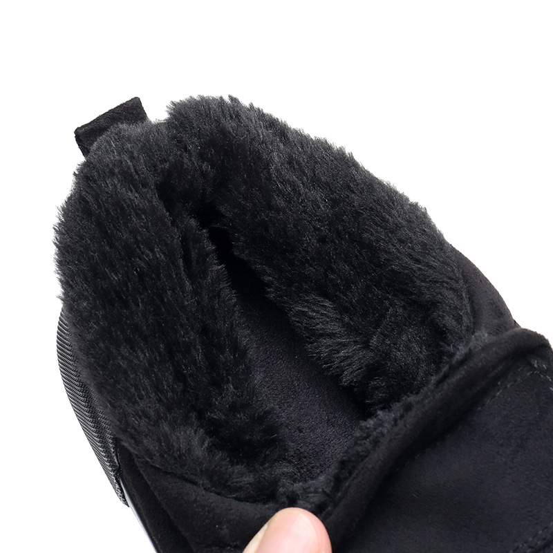 Papuci de iarnă pentru bărbați, slip-on, cu căptușeală fleece și talpă din cauciuc