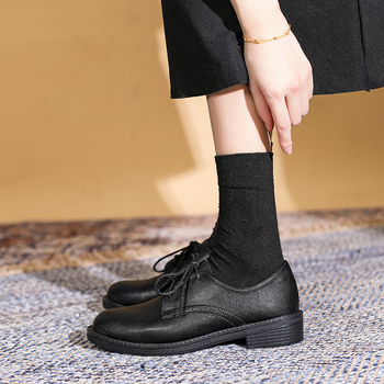 Ženske Brogue cipele s fleece podstavom, vezanje, gornji dio od mikrovlakana, okrugli vrh, srednja peta 3–5 cm