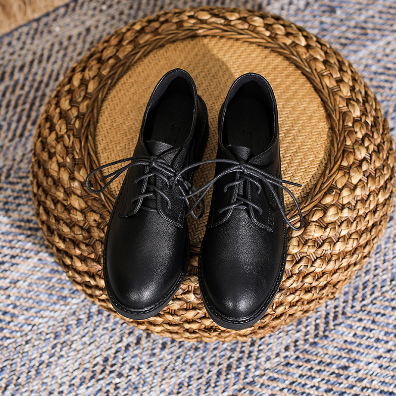 Ženske Brogue cipele s fleece podstavom, vezanje, gornji dio od mikrovlakana, okrugli vrh, srednja peta 3–5 cm