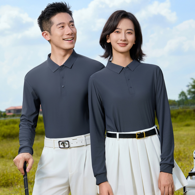 Unisex golf majica s dugim rukavima – brzo sušenje, odvlačenje vlage, lagana i prozračna tkanina, jednobojna