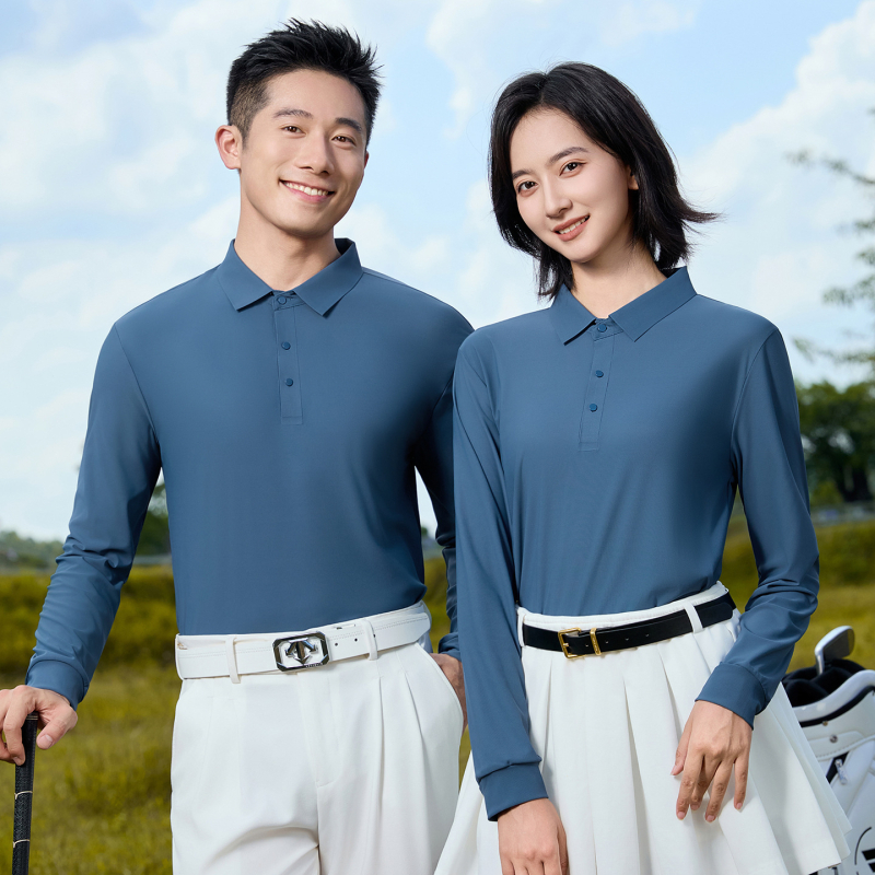 Unisex golf majica s dugim rukavima – brzo sušenje, odvlačenje vlage, lagana i prozračna tkanina, jednobojna