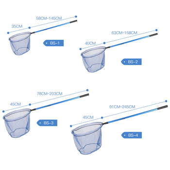 Риболовна мрежа за ръчна употреба, кръгла, преносима, алуминиева сплав, трисекция телескопична, сгъваема, устойчива на корозия фина мрежа
