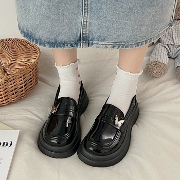 Ženske Mary Jane Slip-On cipele, okrugli vrh, niski potpetica 1-3 cm, gumena potplata, uložak PU, gornji dio: Super Fiber