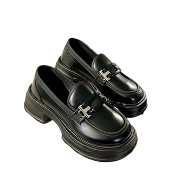 Ženske Mary Jane loaferice s debelim potplatom, PU gornji dio, okrugla vrh, slip-on, gumeni potplat