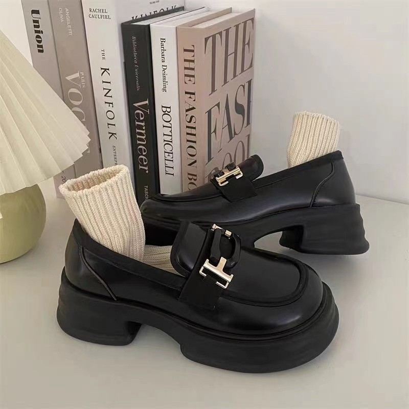 Ženske Mary Jane loaferice s debelim potplatom, PU gornji dio, okrugla vrh, slip-on, gumeni potplat