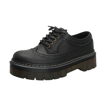 PU loaferice s okruglim nosom, platforma 4–6 cm, slip-on zatvaranje, PU ulošak