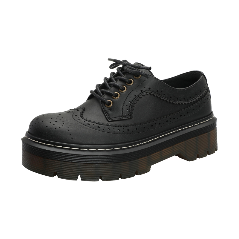 PU loaferice s okruglim nosom, platforma 4–6 cm, slip-on zatvaranje, PU ulošak