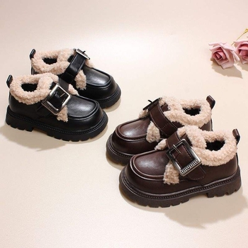 Téli cipők babáknak és totyogóknak - mikroszálas bőrfelsőrész, Velcro-zár, gumitalp, középmagas