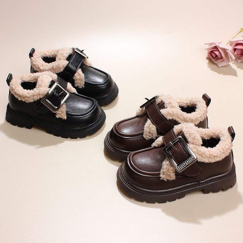 Téli cipők babáknak és totyogóknak - mikroszálas bőrfelsőrész, Velcro-zár, gumitalp, középmagas