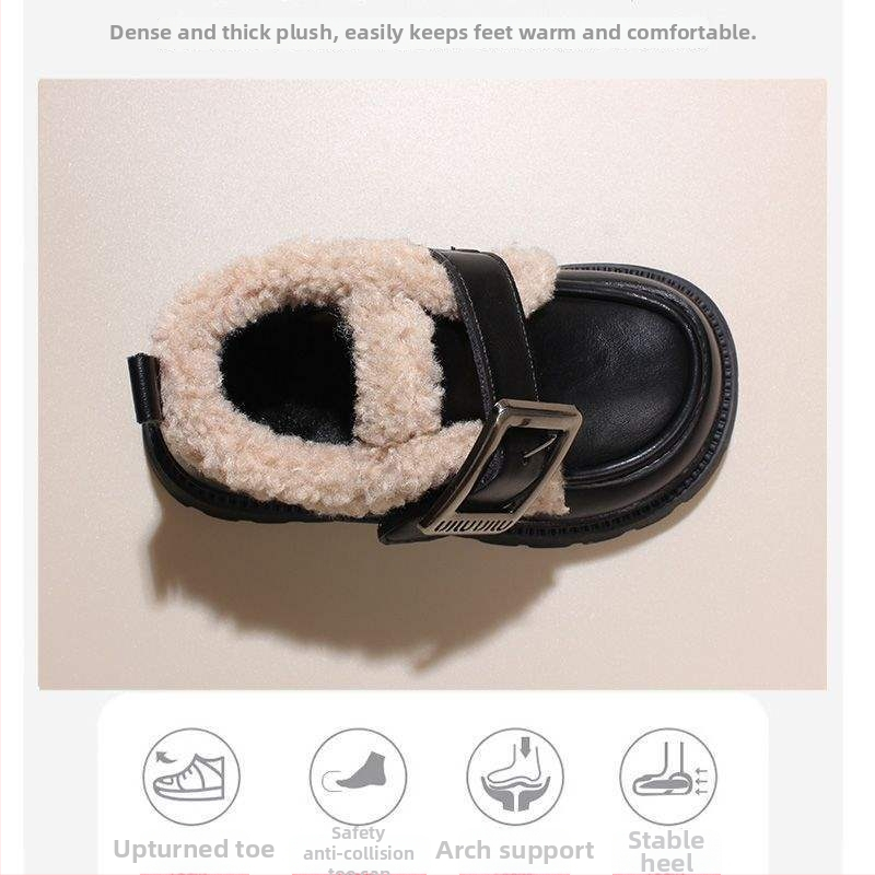 Téli cipők babáknak és totyogóknak - mikroszálas bőrfelsőrész, Velcro-zár, gumitalp, középmagas