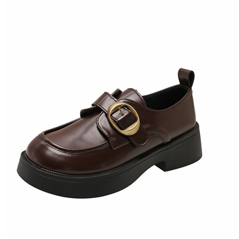 Loaferice od goveđe kože vrhunske kvalitete, zaobljeni vrh, srednje visokim petom 3-5 cm, debeli pet, slip-on