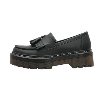 Loaferice s PU gornjim dijelom, okrugla nosnica, tassel detalj, platforma 4-6 cm, slip-on