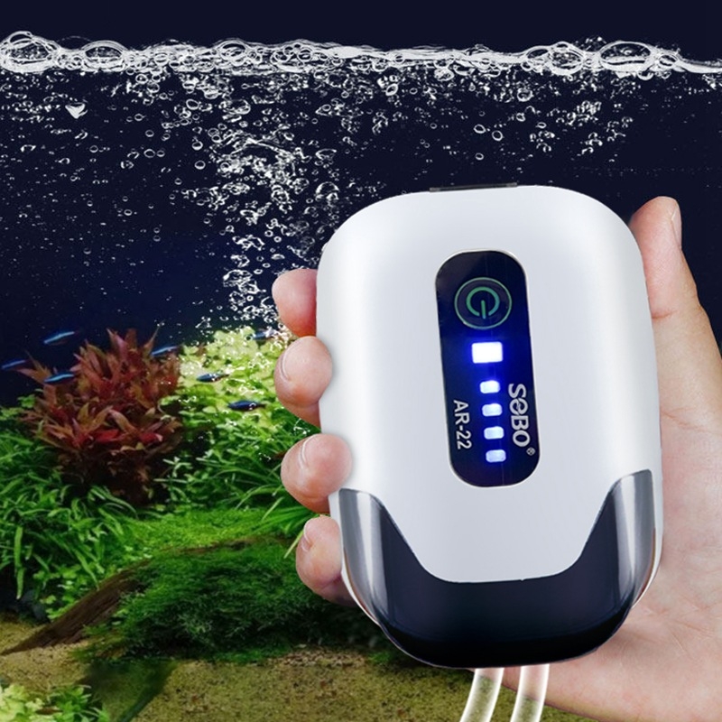 Αντλία οξυγόνου για ψάρια Songbao, επαναφορτιζόμενη μπαταρία λιθίου, USB φορητή, συμπαγής, διπλής χρήσης, πολύ ήσυχη