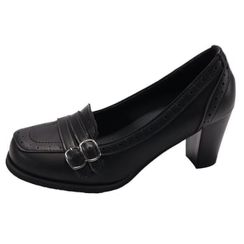 Női Mary Jane cipő – PU felsőrész, kerek orr, 6–8 cm vastag sarok, gumi talp