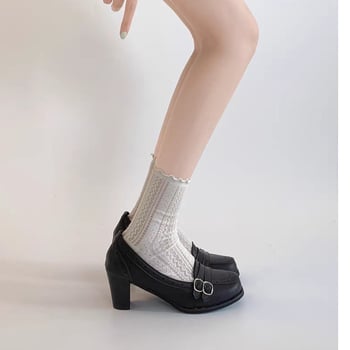 Mary Jane cipők nőknek PU felsőrésszel, vastag sarok, 6–8 cm sarokmagasság, gumírozott talp