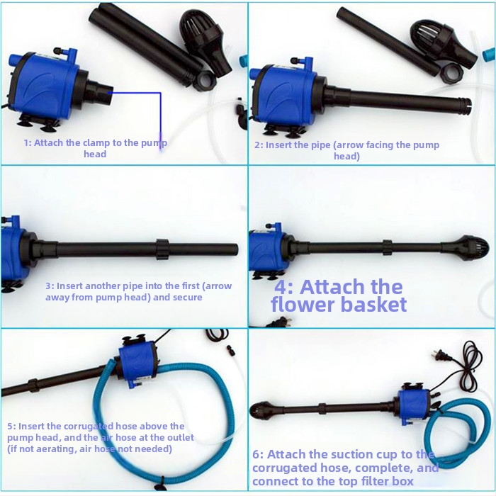 AQ Υποβρύχια Αντλία 3-σε-1 για Ενυδρείο με Φιλτράρισμα και Οξυγόνωση