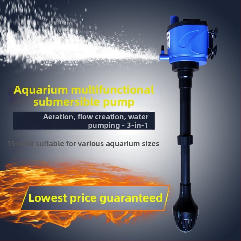 AQ Υποβρύχια Αντλία 3-σε-1 για Ενυδρείο με Φιλτράρισμα και Οξυγόνωση