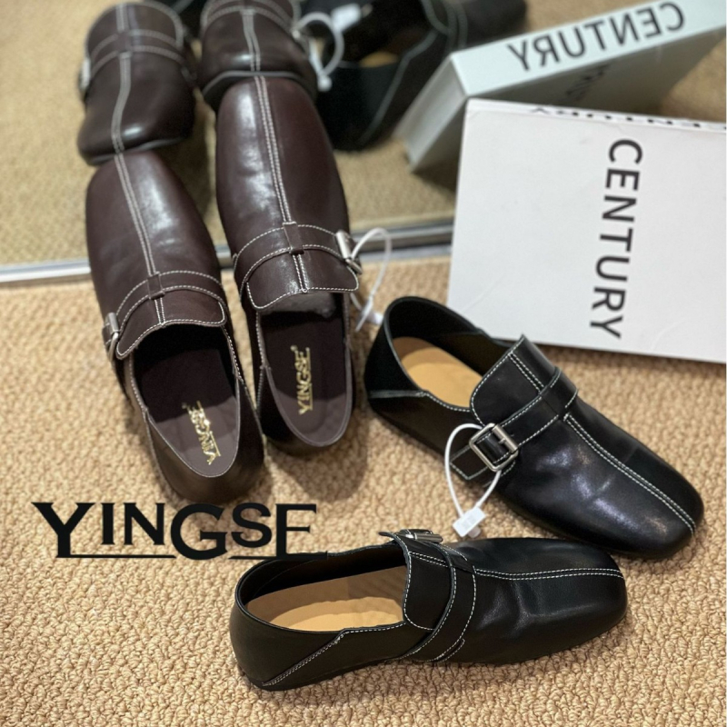 Női retro csíkos marhabőrből készült slip-on cipő, középmagas sarokkal 3–5 cm