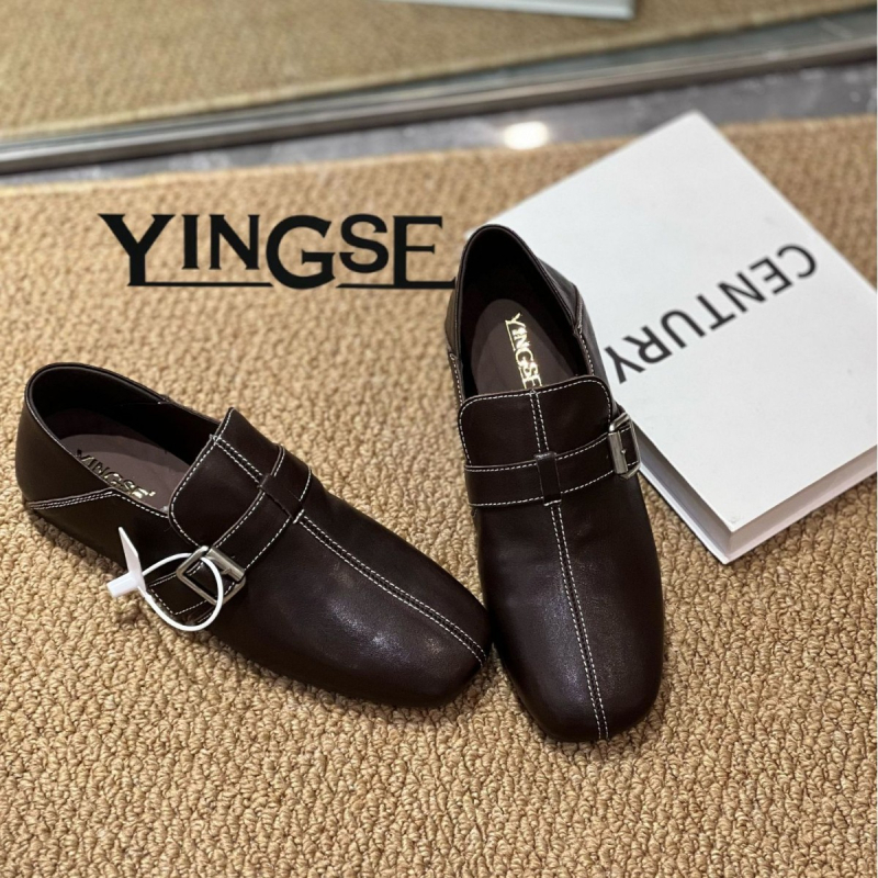 Női retro csíkos marhabőrből készült slip-on cipő, középmagas sarokkal 3–5 cm