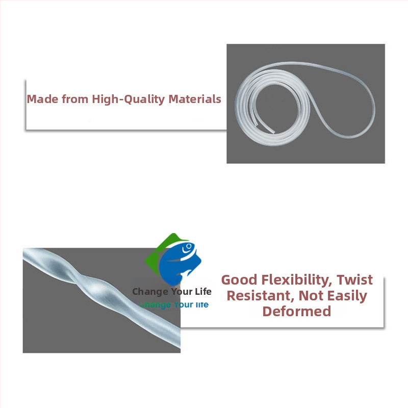 Силиконова аквариумна тръба за аериране — гъвкав тръбопровод за кислородоснабдяване, тегло 1 кг, без частни марки, не е внесено, част от аквариумно оборудване