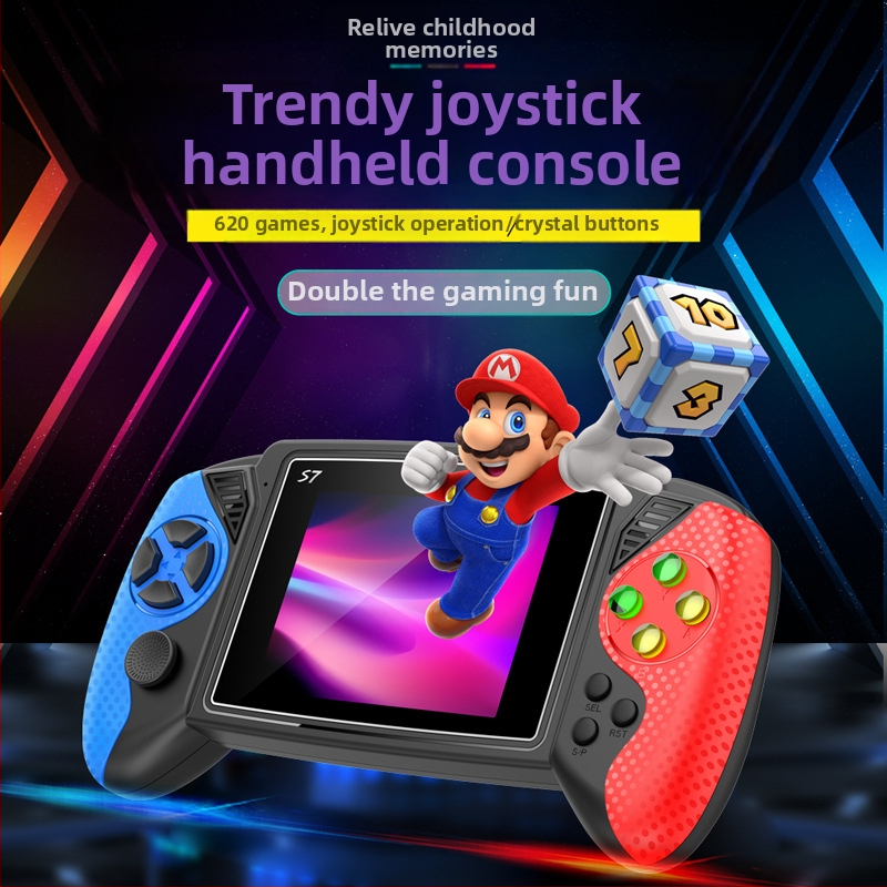 Prenosná retro herná konzola S7 s 620 nostalgických hier, HDMI pripojenie k televízoru, 128 GB pamäte, nostalgický dizajn, pre jedného hráča
