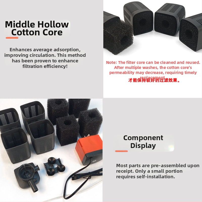 Xilong F080 αντλία υποβρύχια για ενυδρείο με ενσωματωμένο φίλτρο, οξυγονισμό και κυκλοφορία νερού