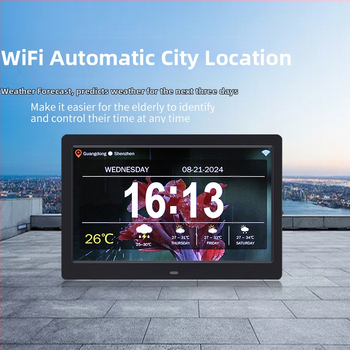 WiFi inteligentné digitálne hodiny DPF-808 s teplotno-vlhkostným senzorom, videoprehrávanie, rozlíšenie 800×600, podpora SD/USB