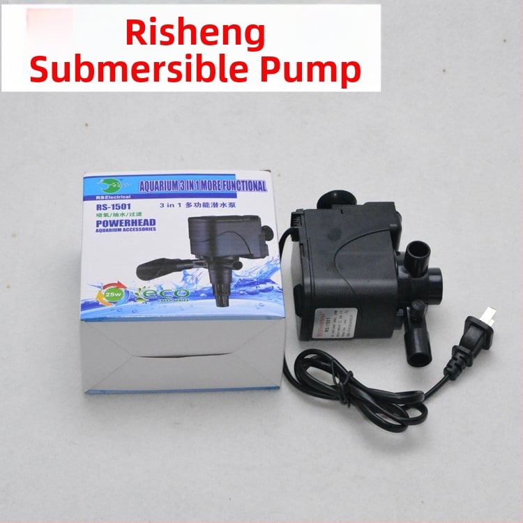 RS-1501 υποβρύχια αντλία για ενυδρείο — τρία σε ένα: κυκλοφορία και αερισμός, 25W, για οικιακή χρήση