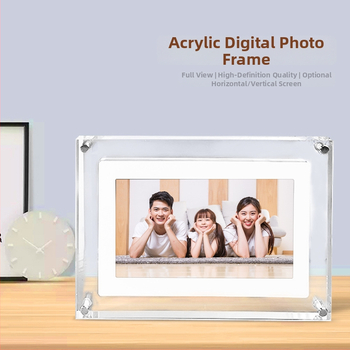 Akrylový digitálny rám na fotky, 4GB úložisko, podpora SD karty, BMP/JPG formáty obrázkov, prehrávanie hudby a videa