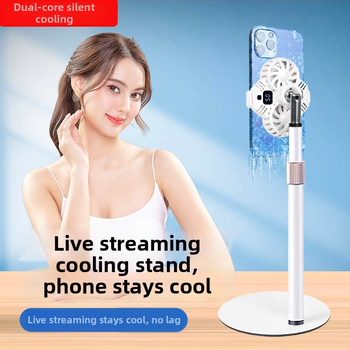 Suport de birou pentru telefon cu răcire din semiconductori dual-core și încărcare wireless, afișaj digital, model Q05, putere 15W