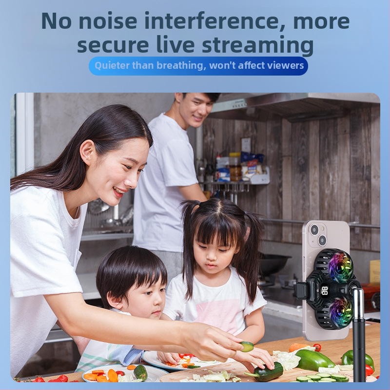 Suport de birou pentru telefon cu răcire din semiconductori dual-core și încărcare wireless, afișaj digital, model Q05, putere 15W