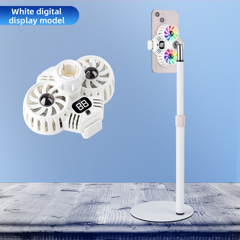 Suport de birou pentru telefon cu răcire din semiconductori dual-core și încărcare wireless, afișaj digital, model Q05, putere 15W