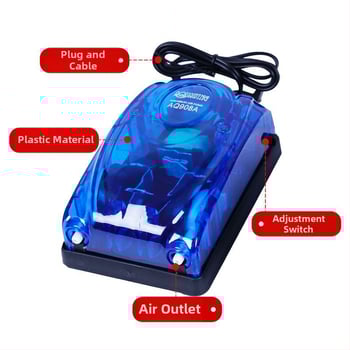 Tichá akváriová oxygen pumpa, kompaktné pre domáce použitie (Typ: oxygen pumpa; Aplikácia: akvárium; Značka: Fruits Fishing Gear; Materiál: Plast)