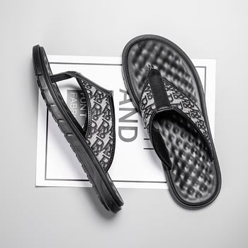 Muške flip-flop sandale – gornji dio od denima, PU đon, injekcijski oblikovan đon, casual, ravni stil