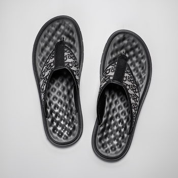 Muške flip-flop sandale – gornji dio od denima, PU đon, injekcijski oblikovan đon, casual, ravni stil