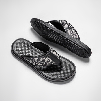 Muške flip-flop sandale – gornji dio od denima, PU đon, injekcijski oblikovan đon, casual, ravni stil