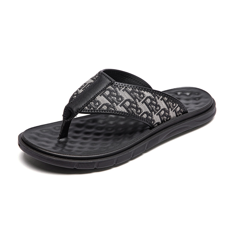 Muške flip-flop sandale – gornji dio od denima, PU đon, injekcijski oblikovan đon, casual, ravni stil