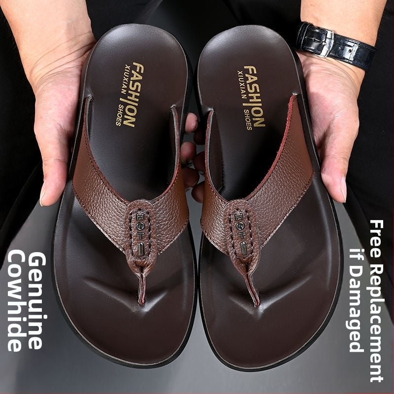 Muške kožne japanke, dišuće, ležernog stila, s protukliznom podlogom