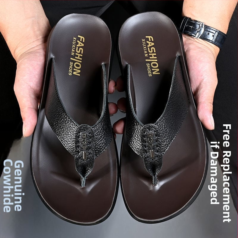 Muške kožne japanke, dišuće, ležernog stila, s protukliznom podlogom