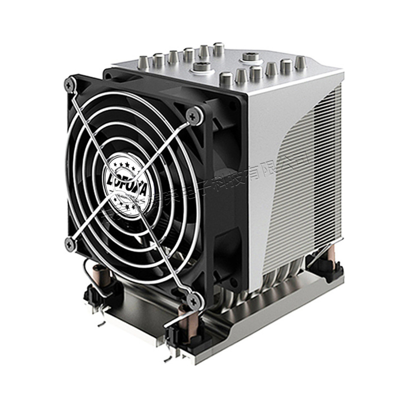 CPU hladnjak za poslužitelj LGA 4677 s finskim radijatorom i toplovodnim cijevima za 1U–4U poslužitelje