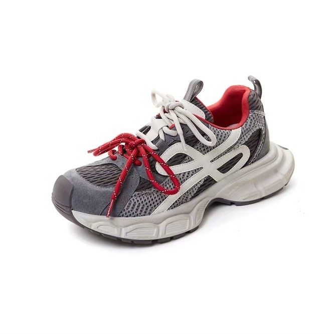 Dad Shoes - Retro sportski stil, debeli potplat, lagane i protivklizne; za žene; gornji dio: nubuk teleće kože; unutrašnjost mrežasta; potplat od gume; vezivanje šnirkama; visina pete 3–5 cm