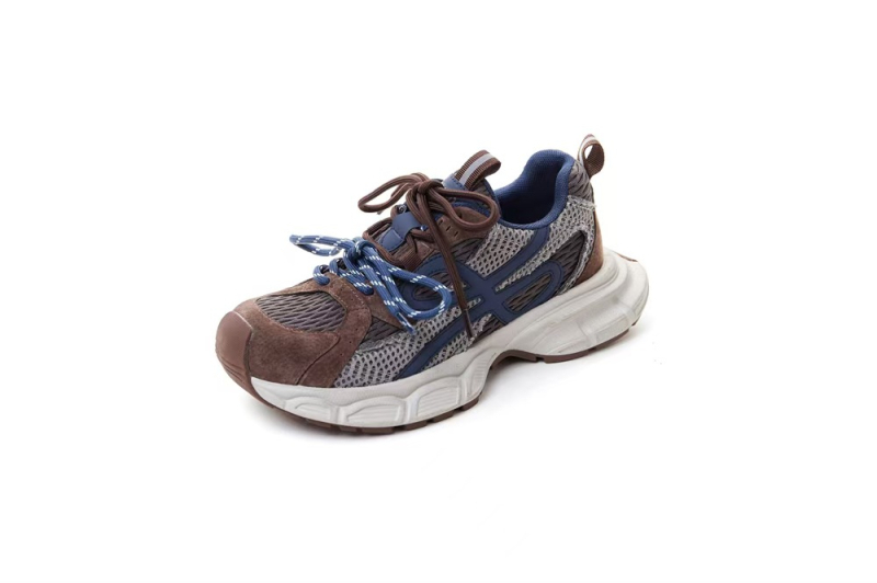 Dad Shoes - Retro sportski stil, debeli potplat, lagane i protivklizne; za žene; gornji dio: nubuk teleće kože; unutrašnjost mrežasta; potplat od gume; vezivanje šnirkama; visina pete 3–5 cm